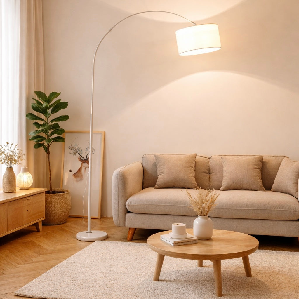 White Arc Floor Lamp