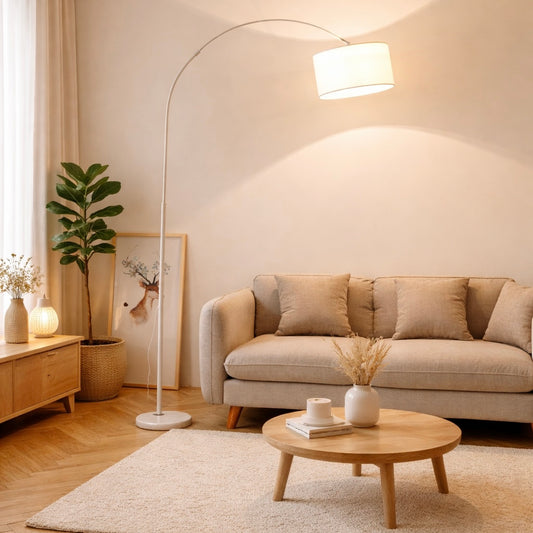 White Arc Floor Lamp