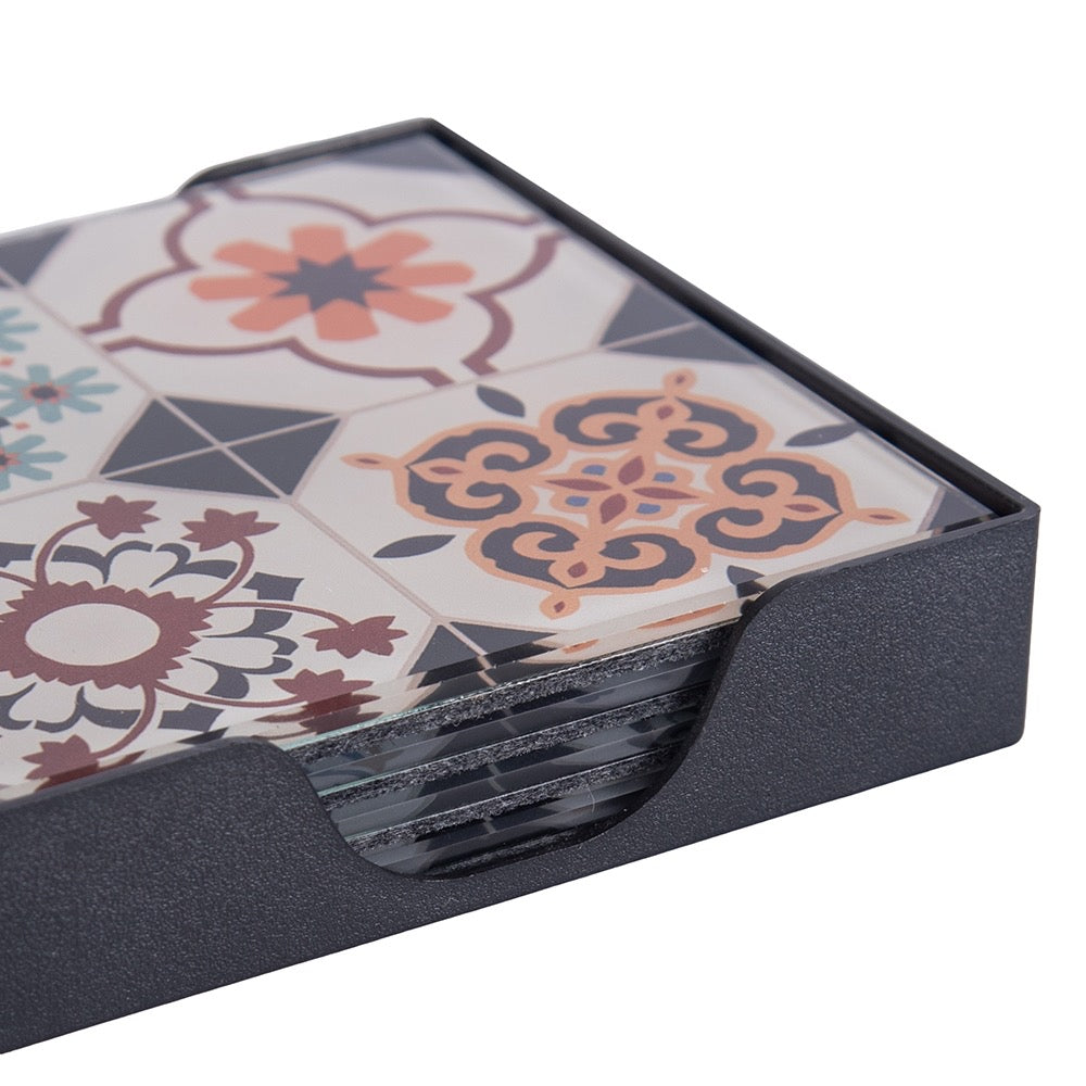 4 Pieces Glass Coaster Set