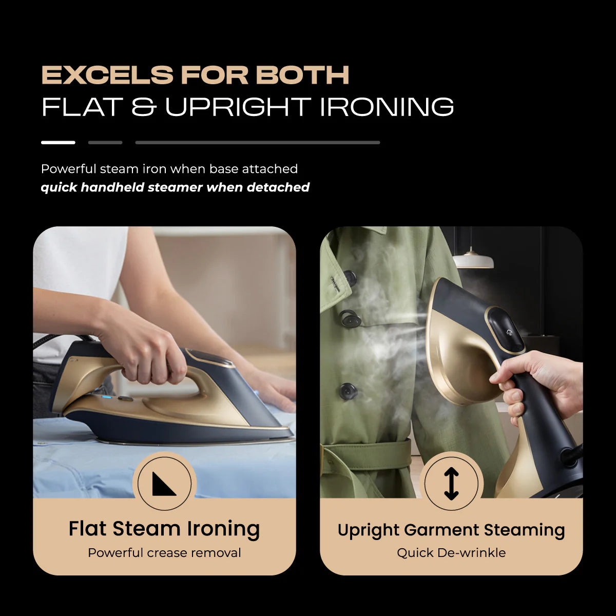 2 in 1 Steam Iron & Garment Steamer